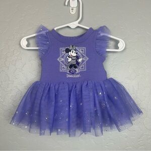 Disney 100 disneyland minnie mouse purple tutu skirted bodysuit size newborn